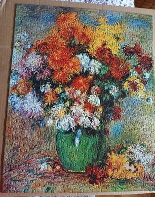 1968 Springbok Renoir Bouquet of Chrysanthemums puzzle - 1 piece missing