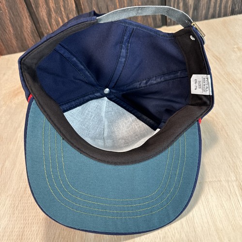 SLPD Motocicleta Escuadrón Sombrero Gorra Correa De Colección Azul Marino Rojo Cuerda Años 80 Hecho en EE. UU. - Imagen 6 de 12