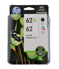 HP Ink Cartridge 62XL Black High Yield  62 Tri-Color Black XL  CMY SEALED 7/26