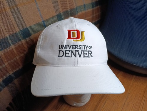 Vintage Capamerica DU University of Denver Adjustable White Cap Hat vtg Unisex - Picture 7 of 16