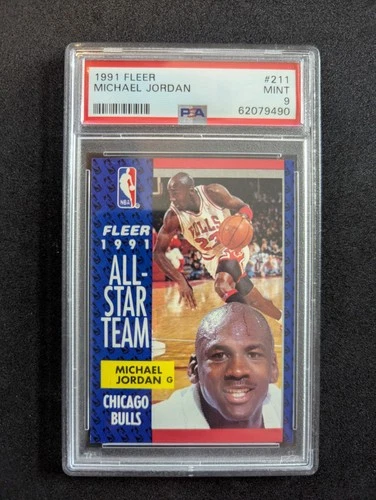 1991 Fleer All-Star Team Michael Jordan #211 PSA 9 Chicago Bulls NBA Card