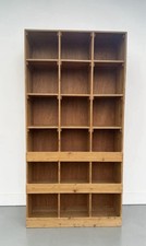 VINTAGE SOLID PINE CUBE BOOKCASE PIEGON HOLE BOOKCASE INDUSTRIAL STYLE