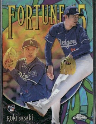 2025 Topps Chrome Logofractor Edition #F15-13 Roki Sasaki Fortune 15 Refractor