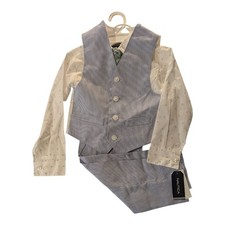 BBC-1 Nautica Toddler and Little Boys Pin Cord Vest Set Size 4 - Bright Blue