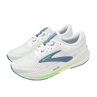 Brooks Revel Max White Moonlight Green Gecko Men Road Running Shoes 1104821D-177
