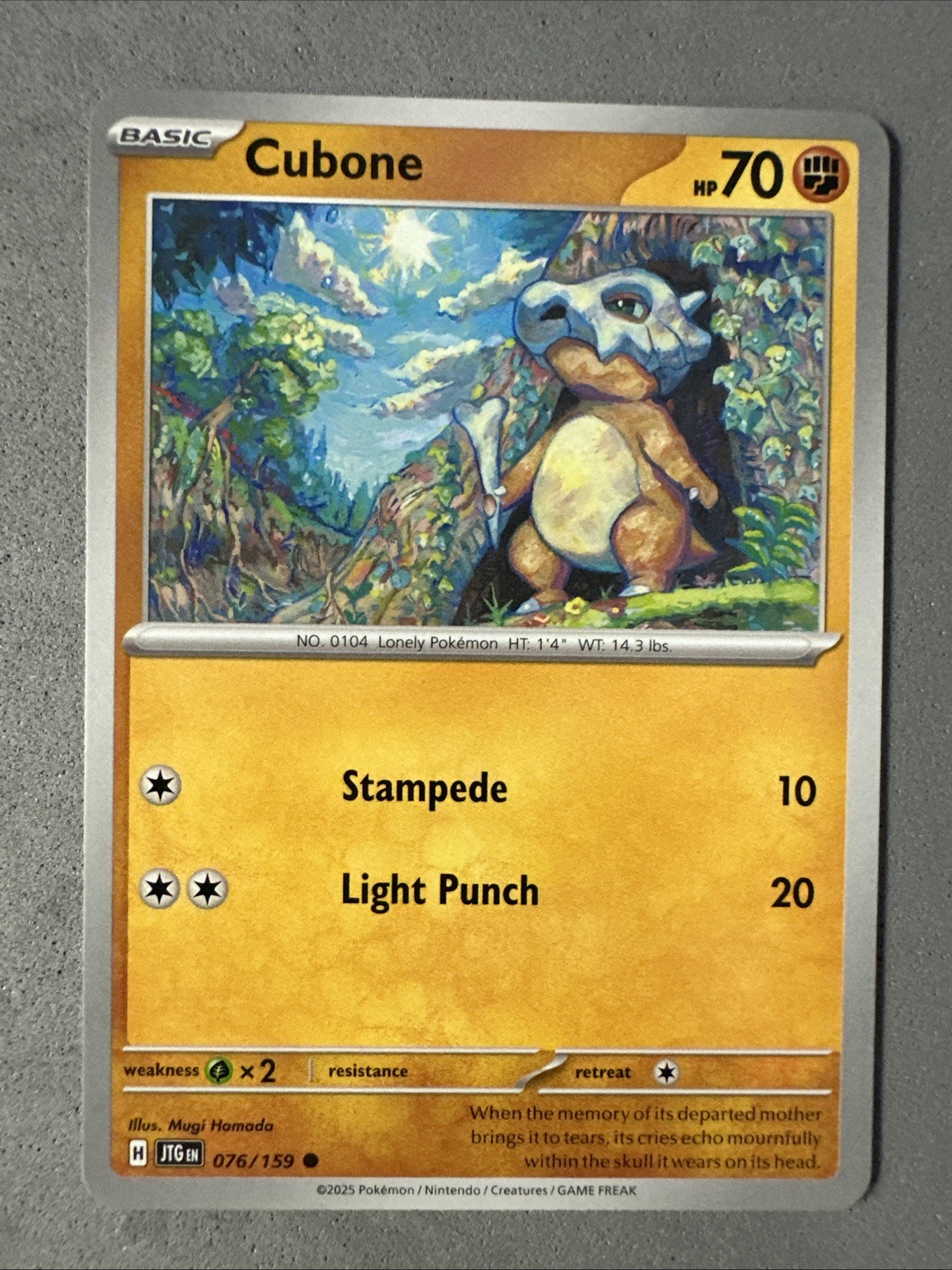 Pokemon TCG * Journey Together 076/159 Cubone Common * UNG NM FRESH PK