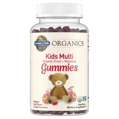 Garden of Life Organics Kids Gummy Vitamins - Fruit - 120 Count (Pack 1) 
