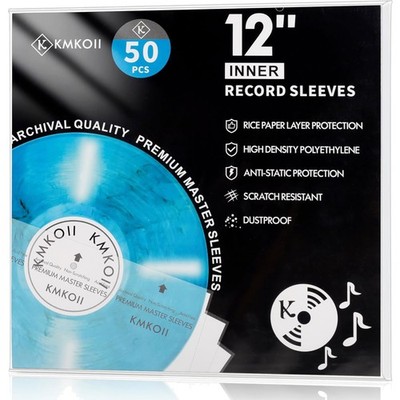 Schallplatten Innenhüllen Antistatisch 50 Stück 12 Zoll HDPE Reispapier Vinyl