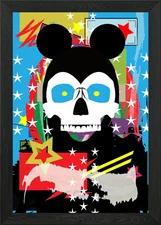 Mouse ears skull pop art Framed Wall Art Poster Canvas Print Picture