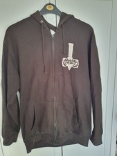 Conan Band Doom Metal Black Zip-Up Hoodie Size L Front Logo Large Back Graphic