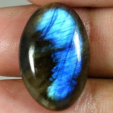 100 Natural Labradorite Oval Cabochon Loose Gemstones 13.05Cts 14x 22x 05mm