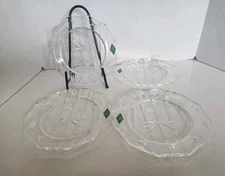 Set Of 4 Shannon Crystal By Godinger Bamboo Plates 