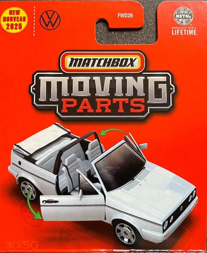 Matchbox 1987 VW Volkswagen Golf Cabriolet parti mobili 30/50 1:64 modellino auto - Foto 2 di 12