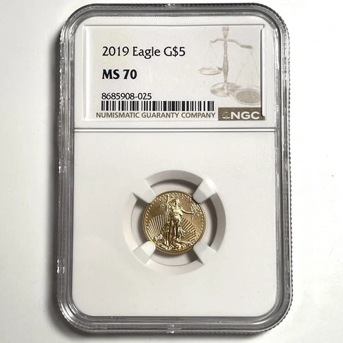 2019 $5 American Gold Eagle 1/10 Oz Gold NGC MS70 .999 Fine Gold USA