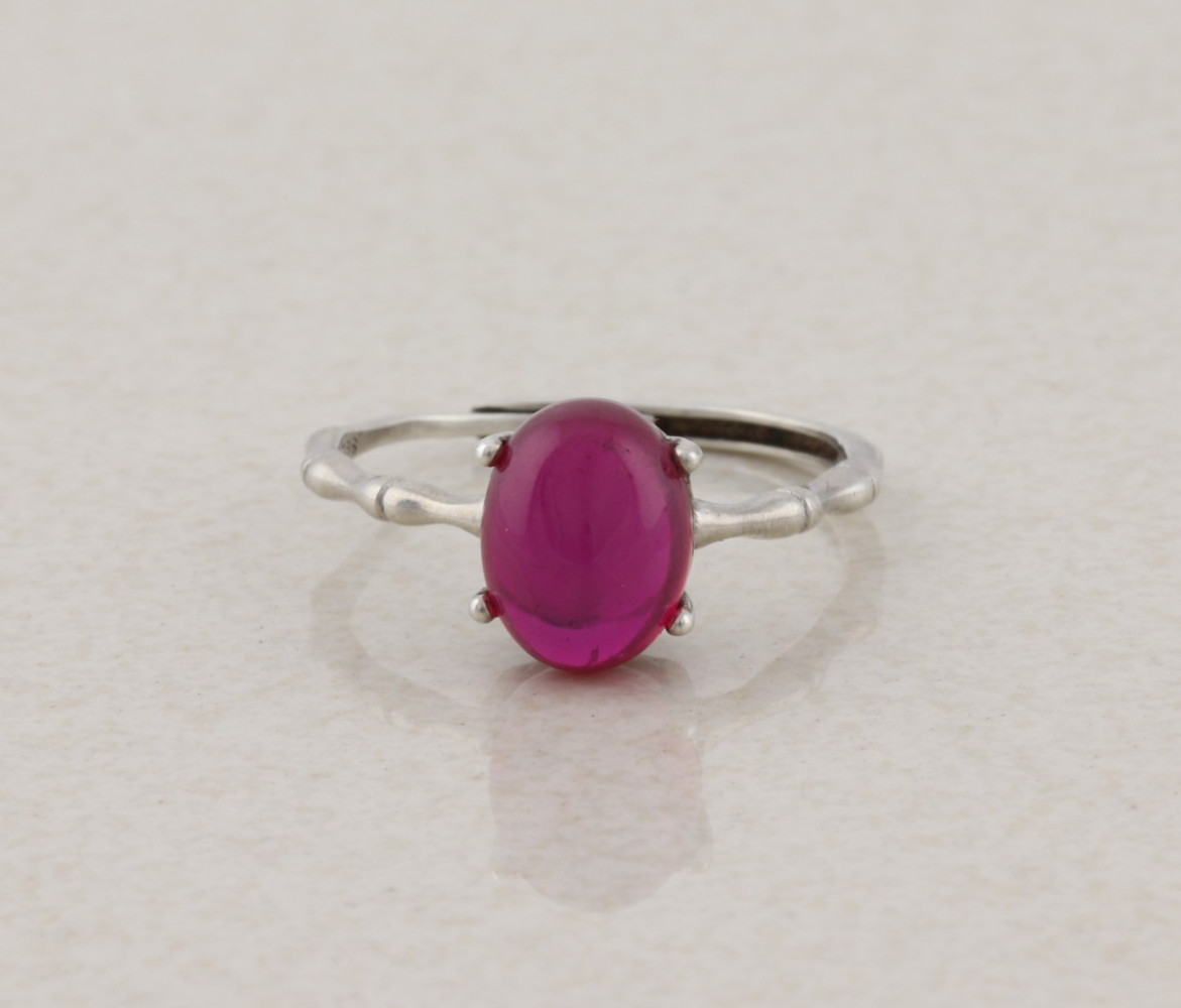 Sterling Silver Lab Created Star Ruby Sapphire Ri… - image 1