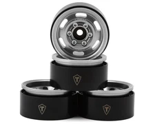 Treal Hobby 1.55" Type C Vintage Wagon Aluminum Crawler Beadlock Wheels (Silver)