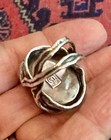 HUGE SANDRA DINI 12K GOLD STERLING SILVER RED CORAL BRUTALIST RING ITALY SIZE 6 — photo 9