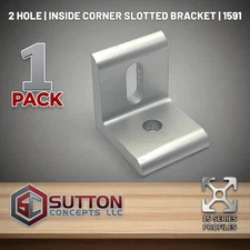 2 hole | Slotted Inside Corner Bracket | Compatible with 80/20 4295 | 15 Series