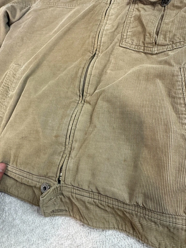 GAP Mens Corduroy Quilted Lined Full Zip Bomber Jacket Pockets Beige Medium - Image 4 of 4