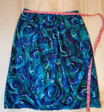 Jantzen blue print swim cover up nylon skirt size M women's