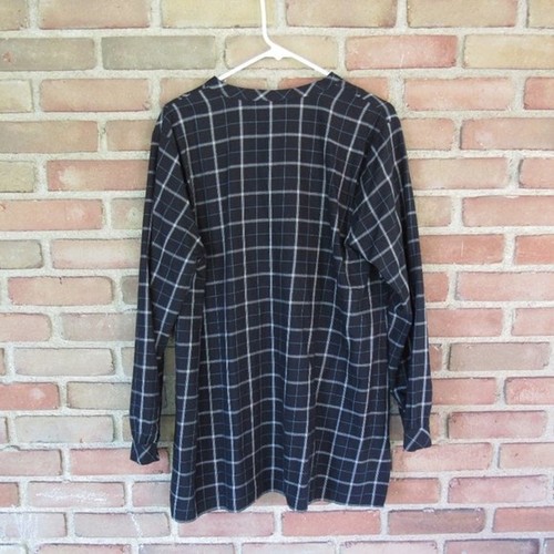 Womens L Black Multi Color Plaid V Neck Long Sleeve Tunic J. Jill NWT Casual  - Picture 10 of 16