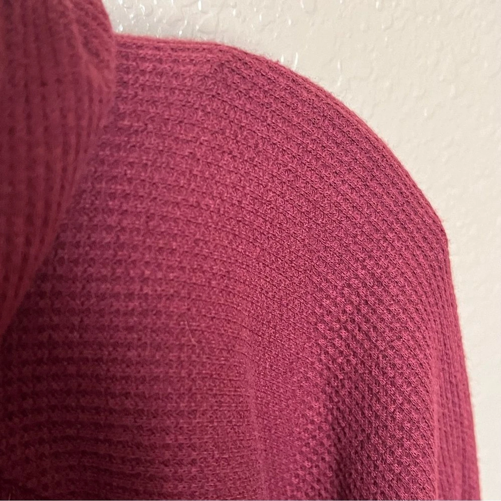 MICHAEL Michael Kors Maroon Pullover Maglia Waffle con Cappuccio Taglia S