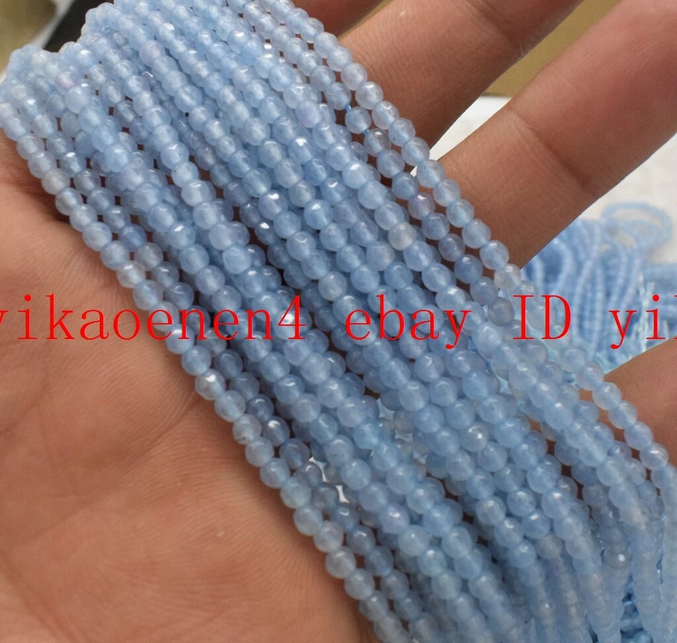 Beautiful Small 4mm Faceted Round Gemstone Loose Beads 15 Inches AAA - Image 2 of 4