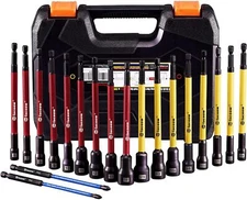 19 Pcs | Magnetic Nut Driver Set for Impact Drill, with Metric & SAE Including