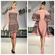 $1690 VESTIDO Y ABRIGO LA PETITE ROBE DI CHIARA BONI ALFREDA talla 46/48 NUEVO SIN ETIQUETAS