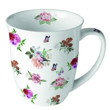 Ambiente Kaffee / Tee Porzellan Tasse  400 ml  Rosen Vintage / Charlotte