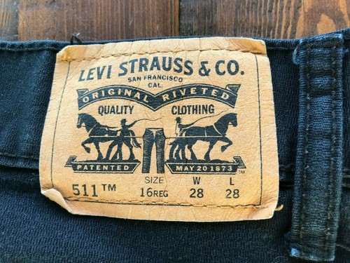 Levi Strauss & Co Levi's BLACK JEANS Denim Size 16 REG W28" x L28" 511 SLIM - Picture 5 of 11