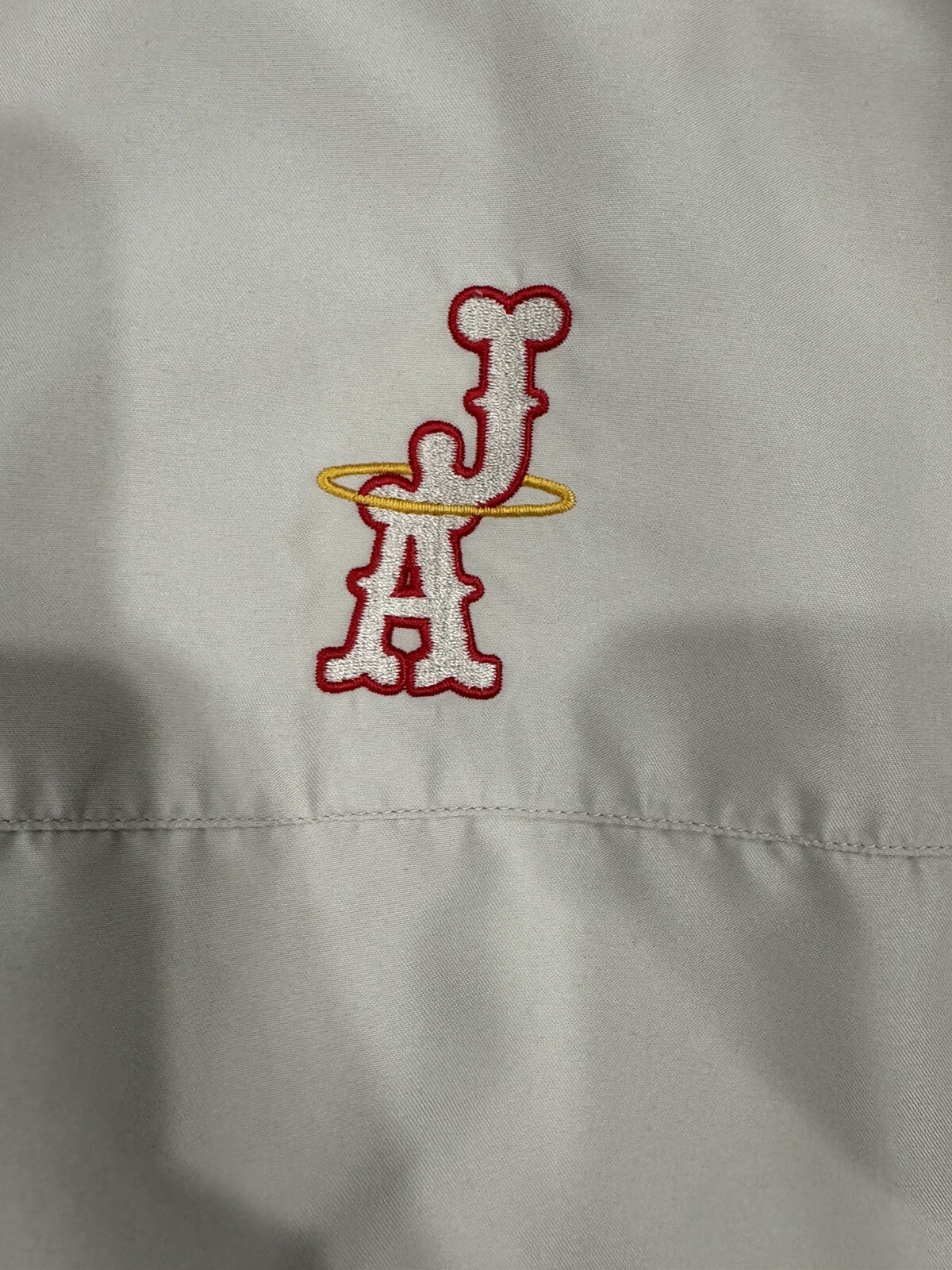 FootJoy Mens Windshirt Golf Windbreaker Beige Long Sleeve VNeck L