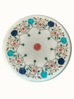 15 " Marmor Ecke Table Top Handwerk Inlay Blumenmuster Semi Edelsteine Arbeit