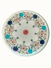 15 " Marmo Angolo Table Top Artigianato Inserto Fiori Pietre Semi Preziose