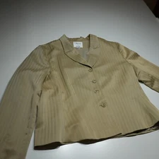 Collections for Le Suit Blazer Jacket Sz 18 Beige/Gold Pinstripe Formal Business