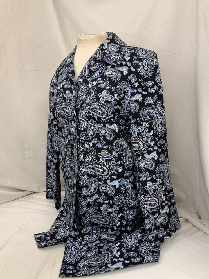 Michael Kors пальто куртка L женщин темно-синий пейсли хлопок подкладка YGI T2-121 - Изображение 4 из 4