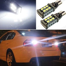 2 x Error Free Super Bright White LED Bulbs For Backup Reverse Light 912 921 T10