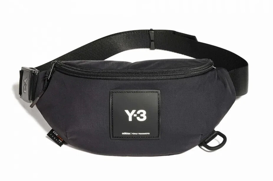 Y-3 Yohji Yamamoto Adidas Unisex Logo Waistbag /Belt Bag Fanny Pack Black  *NEW🔥