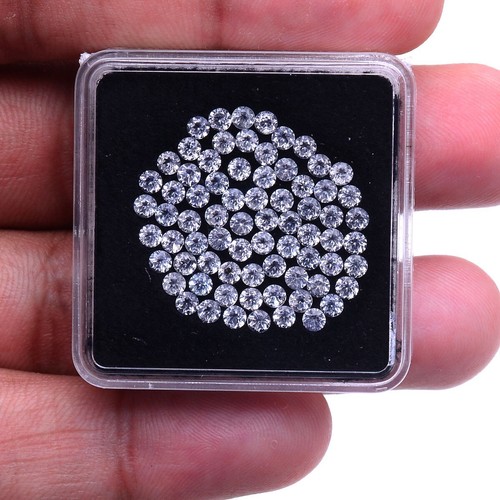 VVS 73 Pcs Natural White Topaz 2.50mm Round Cut Calibrated Loose Gemstones Lot - Picture 2 of 7