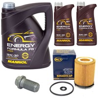 MotoröL Set Mannol 5W30 API SN 7 Liter + ÖLfilter + Schraube FüR Mercedes SLC