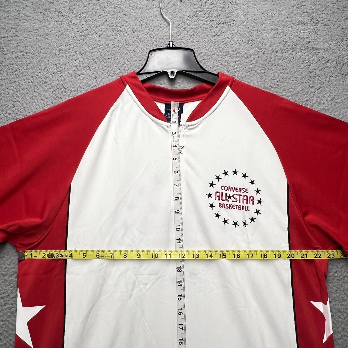 Converse All-Star Basketball Shirt Mens Medium Red White 1/4