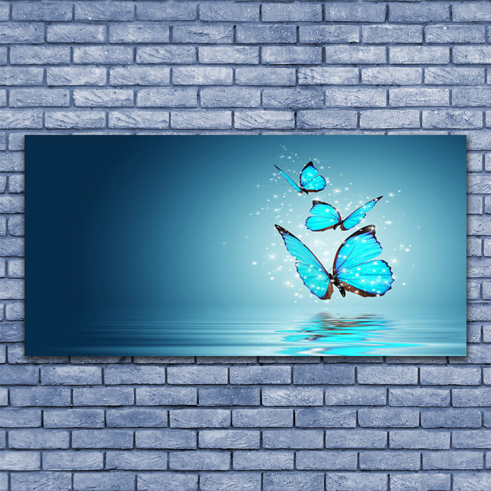 Tableau sous verre Art Papillons 140x70 cm pour décoration murale