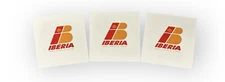 Set 3 stickers " IBERIA LINEAS AEREAS DE ESPAÑA " OLD LOGO  Pvc 3" x 3" - AROUND