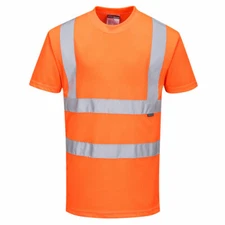 Portwest RT23 Hi-Vis Reflective Safety Workwear Polyester Crew Neck T-Shirt ANSI
