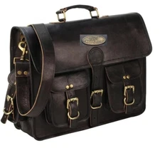 Men Leather Vintage Durable Lightweight Messenger Shoulder Laptop Bag Briefcase