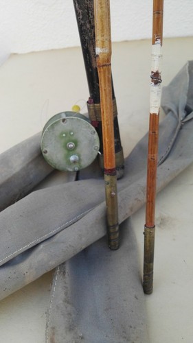 Canne à peche pour truite en partie bambou refendu et son étui - Photo 4/4