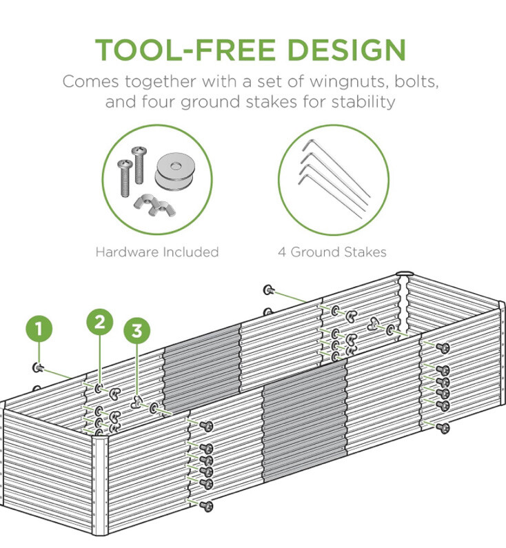 Best Choice Products 8x2x2ft Outdoor Metal Raised Garden Bed eBay