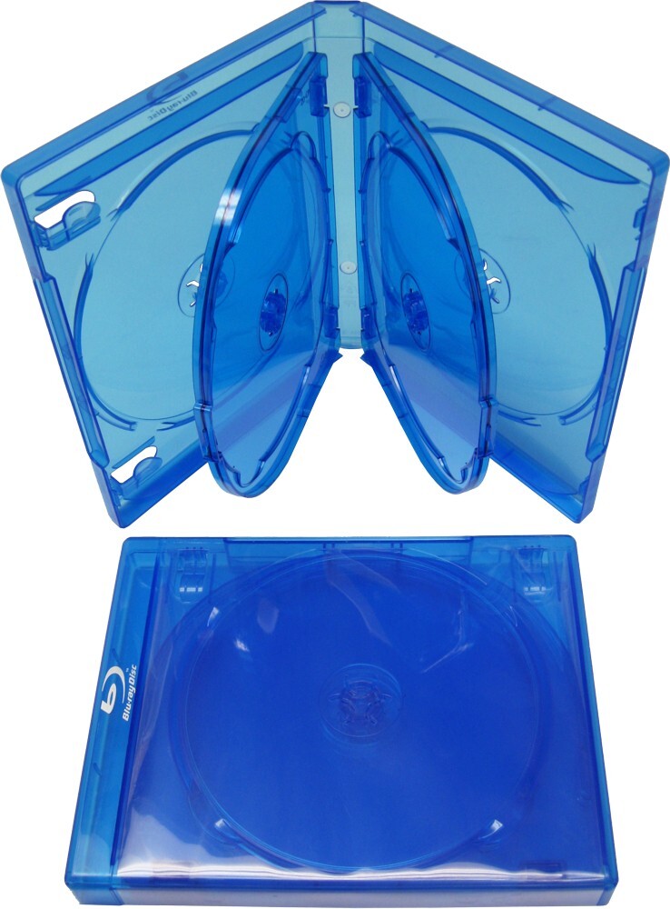 1) - Blue Blu Ray Cases with Logo 6 Disc Capacity Empty 21mm NEW