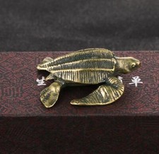 Old Brass Handmade Statue Casting Turtle Statue Ornament Chinese Collectibles~