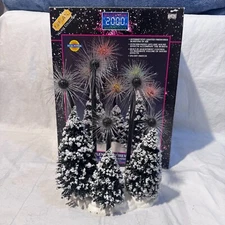 Vtg Lemax Village Collection 2000 Millennium Fireworks Lights & Sound WORKS